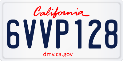 CA license plate 6VVP128