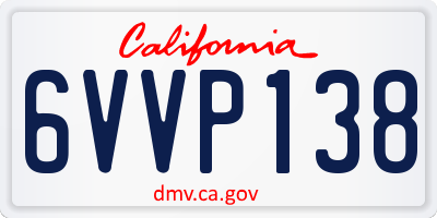CA license plate 6VVP138