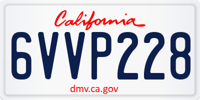 CA license plate 6VVP228