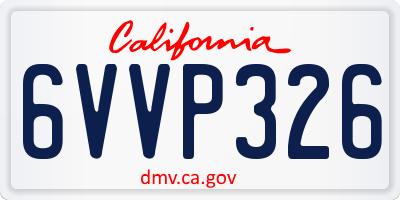 CA license plate 6VVP326