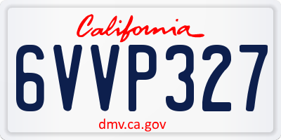 CA license plate 6VVP327
