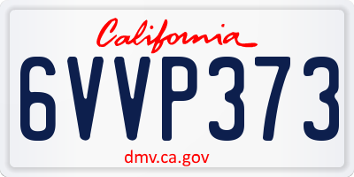 CA license plate 6VVP373