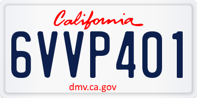 CA license plate 6VVP401