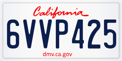 CA license plate 6VVP425