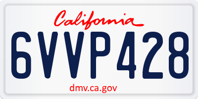 CA license plate 6VVP428