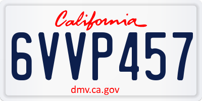 CA license plate 6VVP457