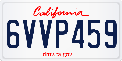 CA license plate 6VVP459