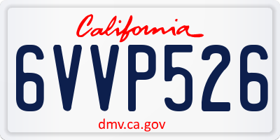 CA license plate 6VVP526