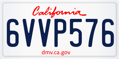CA license plate 6VVP576