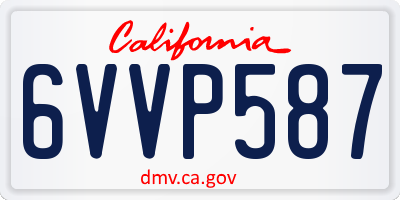CA license plate 6VVP587