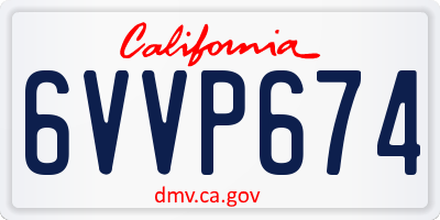 CA license plate 6VVP674