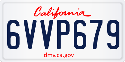 CA license plate 6VVP679