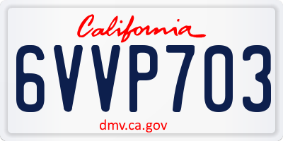 CA license plate 6VVP703