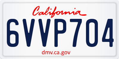 CA license plate 6VVP704