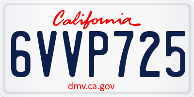 CA license plate 6VVP725