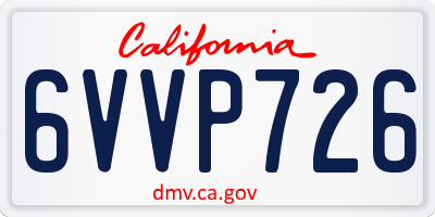 CA license plate 6VVP726