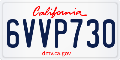 CA license plate 6VVP730