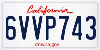 CA license plate 6VVP743