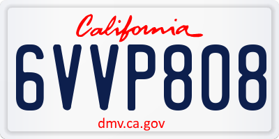 CA license plate 6VVP808