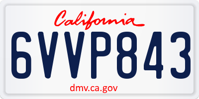 CA license plate 6VVP843
