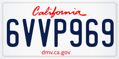 CA license plate 6VVP969