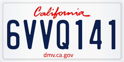 CA license plate 6VVQ141