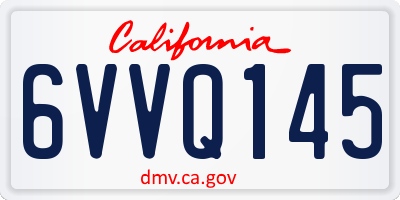 CA license plate 6VVQ145