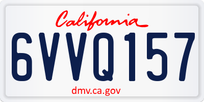 CA license plate 6VVQ157