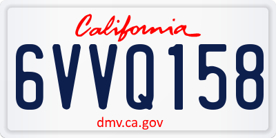 CA license plate 6VVQ158