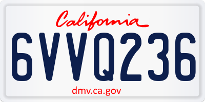 CA license plate 6VVQ236