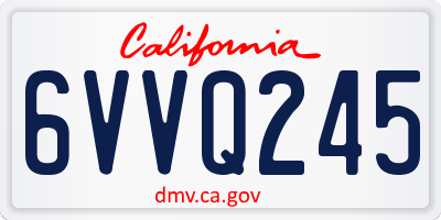 CA license plate 6VVQ245