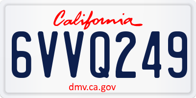 CA license plate 6VVQ249