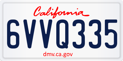 CA license plate 6VVQ335