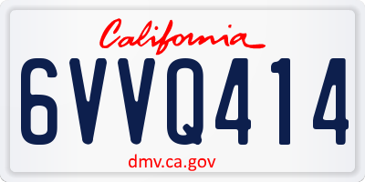 CA license plate 6VVQ414