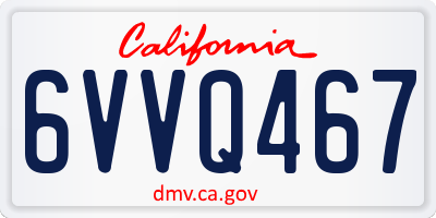 CA license plate 6VVQ467