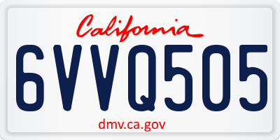 CA license plate 6VVQ505