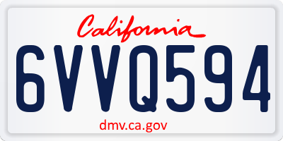 CA license plate 6VVQ594
