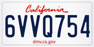 CA license plate 6VVQ754