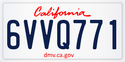 CA license plate 6VVQ771