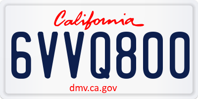 CA license plate 6VVQ800