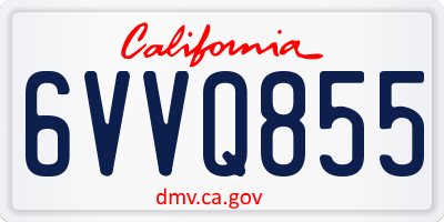 CA license plate 6VVQ855