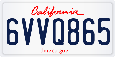 CA license plate 6VVQ865