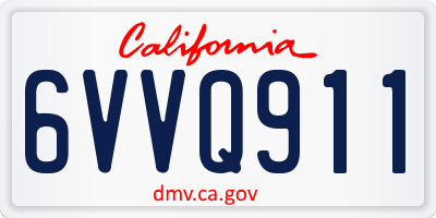 CA license plate 6VVQ911