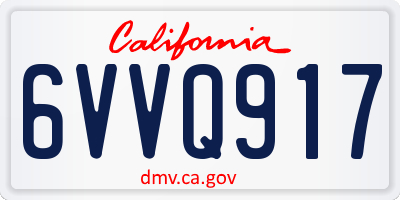 CA license plate 6VVQ917