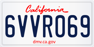 CA license plate 6VVR069
