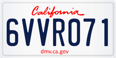 CA license plate 6VVR071