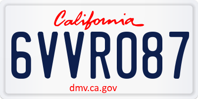 CA license plate 6VVR087