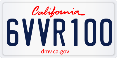 CA license plate 6VVR100
