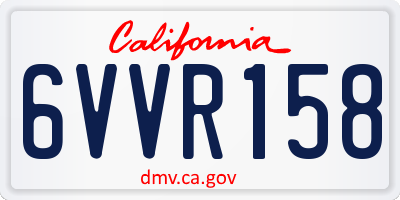 CA license plate 6VVR158
