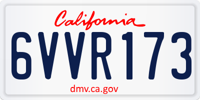 CA license plate 6VVR173